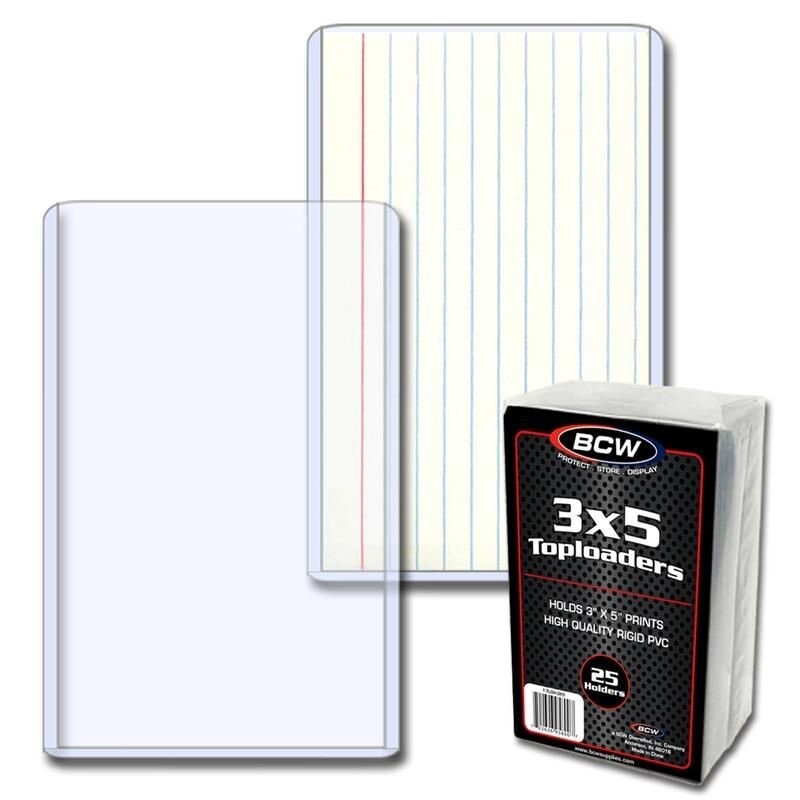 25 Semi Rigid 3×5 Topload Holders For Vintage Photo / Index Card Sleeves By BCW