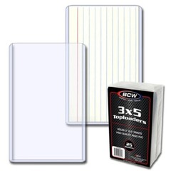 25 Semi Rigid 3×5 Topload Holders For Vintage Photo / Index Card Sleeves By BCW