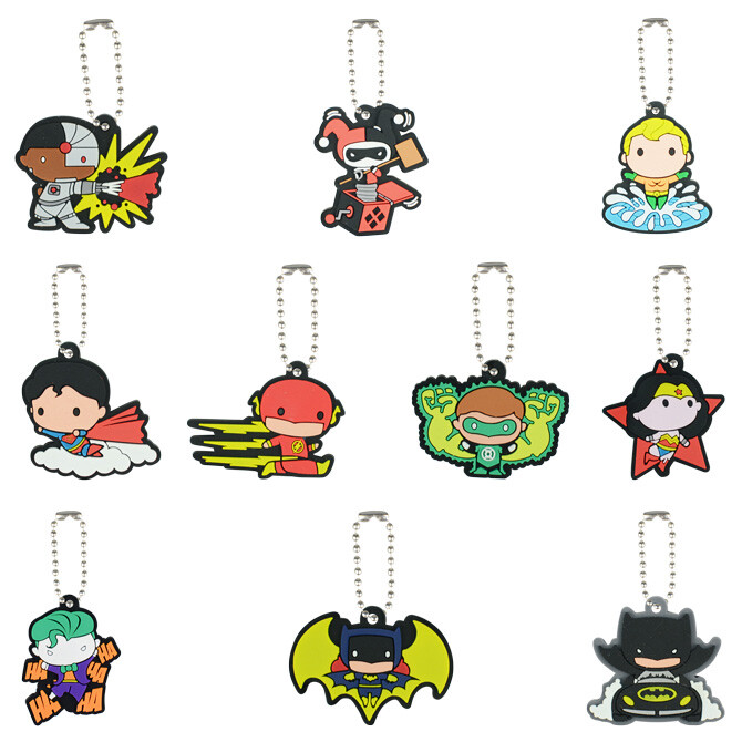 DC Comics Chibi Rubber Keychain – BATMAN JOKER WONDER WOMAN SUPERMAN and MORE!