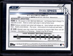 2021 Bowman Draft #BD-63 Ryan Spikes Blue #/150 Tampa Bay Rays C09