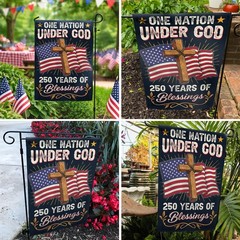 250th 12×18 inches, One Nation Under God 250 Years Of Blessings Flag
