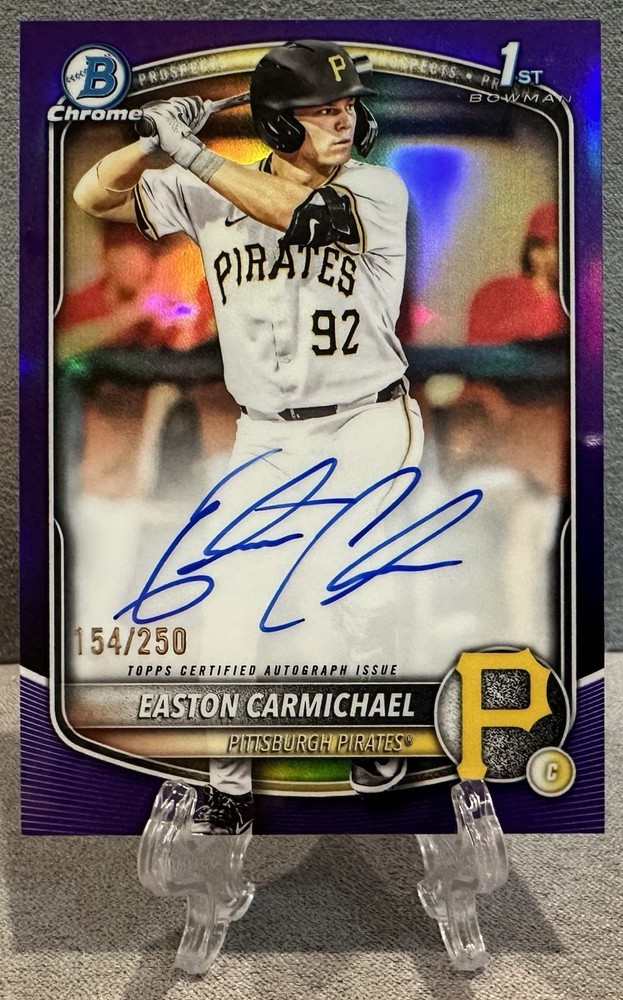 2025 Bowman Draft Easton Carmichael Chrome Auto Purple Refractor 1st /250