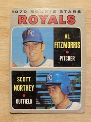 1970 Topps Baseball #241 Royals Rookie Al Fitzmorris & Scott Northey