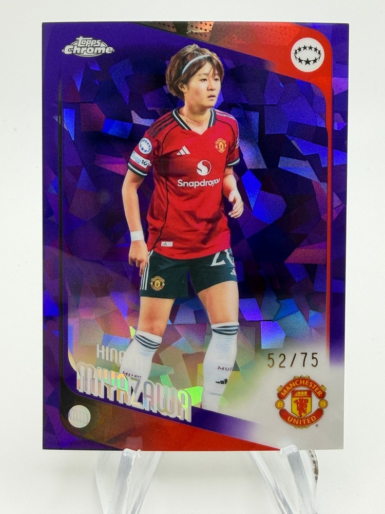 2025-26 Topps Chrome UEFA Sapphire HINATA MIYAZAWA Purple Refractor 52/75 #91