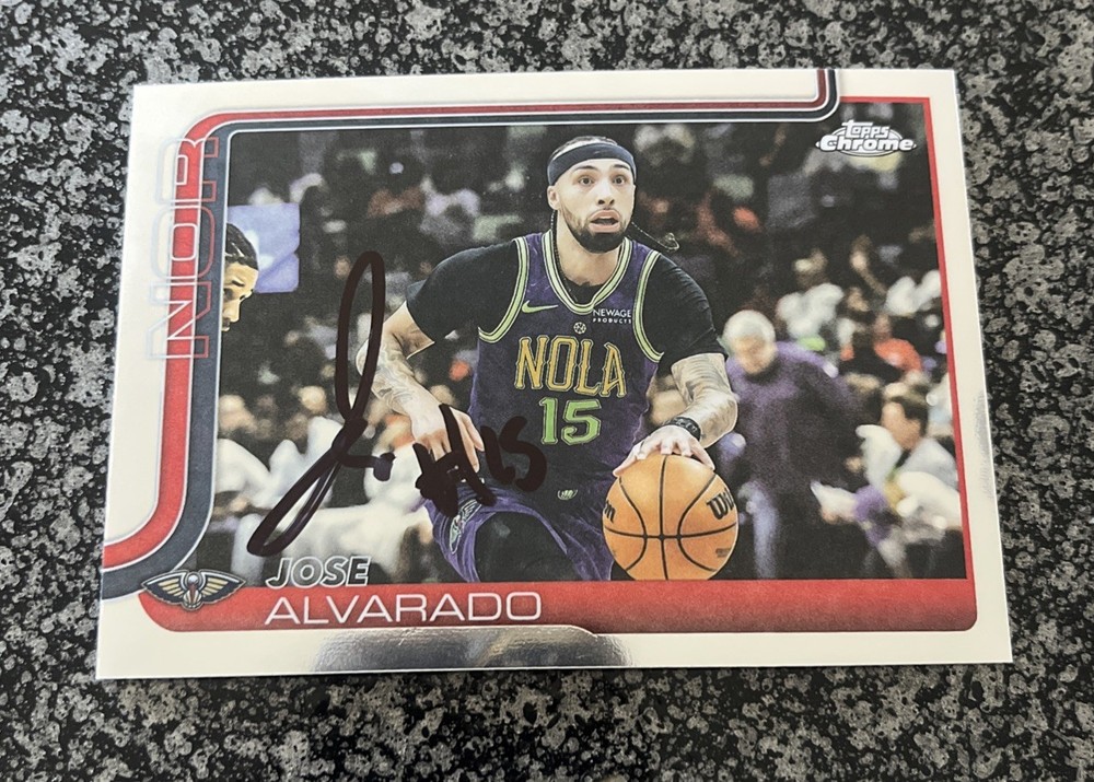 2025-26 Topps Chrome Jose Alvarado Signed IP Auto Autographed #144 NY Knicks