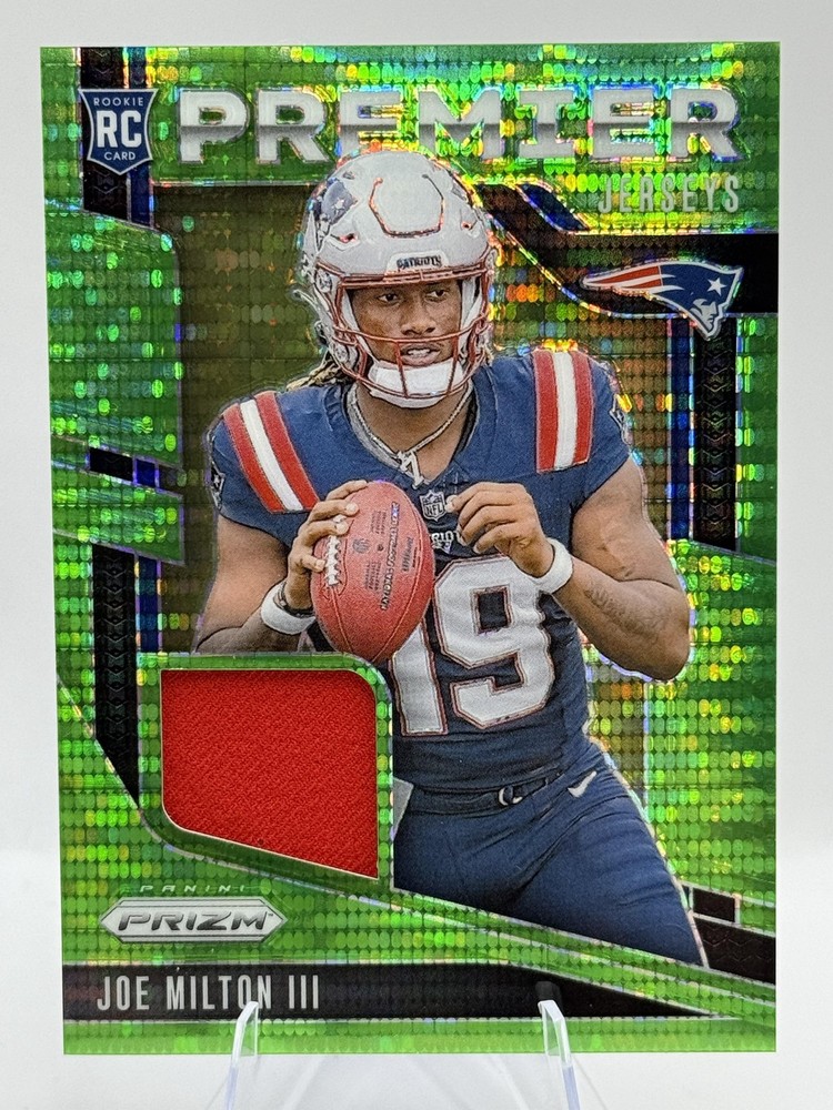 2024 Panini Prizm Joe Milton Premier Jerseys Neon Green Pulsar MEM Rookie