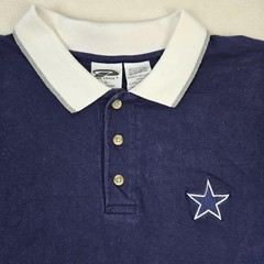 Vintage Dallas Cowboys Shirt Mens Large Blue NFL Football Polo The Edge 90s 1999