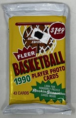 1990-91 Fleer Basketball Jumbo 43-Card Cello Pack