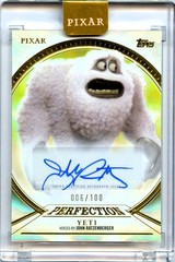 JOHN RATZENBERGER AS YETI 2025 TOPPS DISNEY PIXAR GOLD PERFECTION AUTO SP 6/100