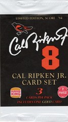 1994 Score Burger King Cal Ripken Jr. 3-card pack seal Baltimore Orioles Promo