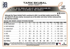 2022 Topps #423 Tarik Skubal 582 Montgomery