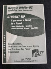 1998 Police Safety Reggie White NEUMEIER card #17 OF 20 Packers