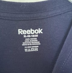 New York Rangers Navy Blue T-Shirt Reebok XL 3 Unknown Signatures On Back