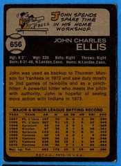 1973 Topps John Ellis Cleveland Indians #656