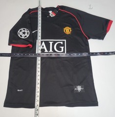 Manchester United 7 Ronaldo 2007_08 Away Black Short Sleeve Men&rsquo;s Sz L