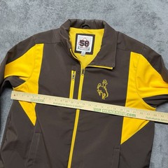 Wyoming Cowboys Jacket Mens Large Brown Yellow Full Zip Windbreaker NCAA