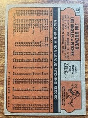 1972 Topps Baseball Card #151 Jim Brewer Los Angeles Dodgers EX