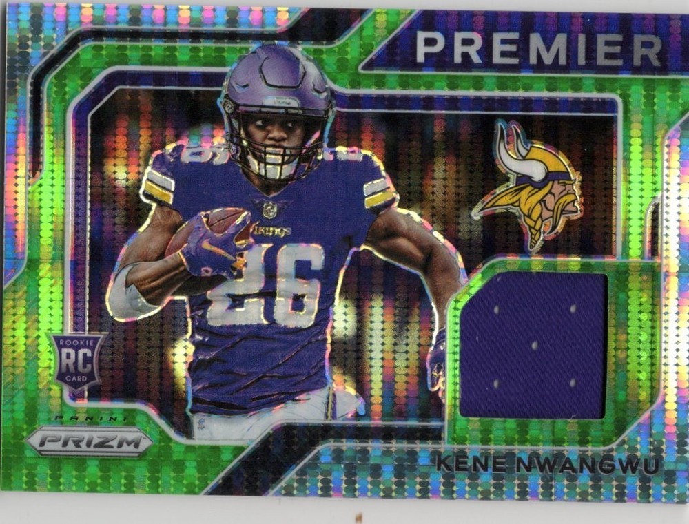 2021 Panini Prizm – Premier Jerseys Kene Nwangwu #PJ-24 Neon Green Pulsar Prizm