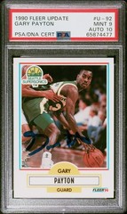 1990-91 Fleer Update Gary Payton RC PSA 9 AUTO 10 Seattle SuperSonics