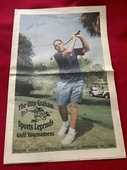 RARE! “1993 OTTO GRAHAM SPORTS LEGENDS SIGNED BAT!!” UNITAS+ OTTO+ FELLER!