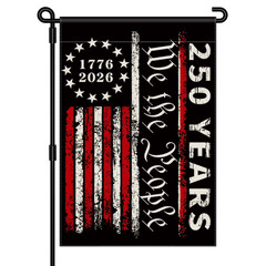 250th Anniversary Garden Flag, 250 USA Flag 12×18 inches, Black