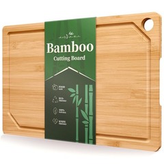 Kitsure Bamboo Cutting Board – Multi-Sizes Wooden Large, Natural