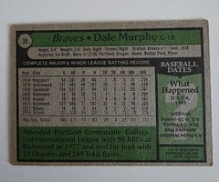 Card Lot Set 1980 Topps Dale Murphy Braves # 274 1983 #760 1979 #39 1984 #150