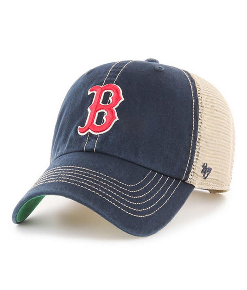 Boston Red Sox &rsquo;47 Brand Navy Blue Trawler Clean Up Adjustable Trucker Dad Hat