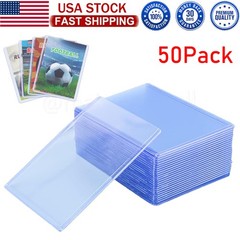 50Pack 3&Prime;x4&Prime; Topload Card Holder 35PT Hard Plastic Card Sleeves Trading Cards