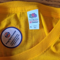 Fruit of the Loom Toledo Goaldiggers Hockey IHL 1974 Yellow Shirt XL