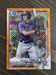Michael Toglia 2021 Bowman Chrome Sapphire Edition Orange Sapphire /75 #BCP-137