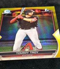 2023 Bowman Draft TOMMY TROY Chrome 1st YELLOW /75 REFRACTOR RC Diamondbacks🔥