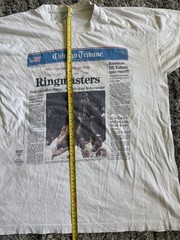 Vintage 1996 Chicago Bulls NBA Champions Chicago Tribune Ringmasters T Shirt L