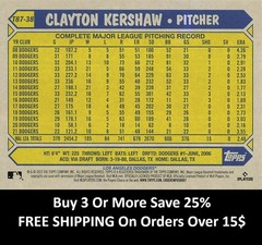 2022 Topps Clayton Kershaw #T87-38 1987 Topps Baseball 35th Anniversary Dodgers