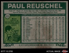 1977 Topps #333 Paul Reuschel Cubs RC 6 – EX/MT