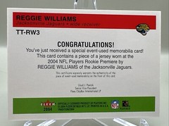 2004 Fleer Tradition Throwback Threads Jersey Reggie Williams #TT-RW3 Rookie RC
