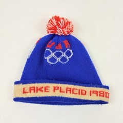 Vintage 1980 Team USA Lake Placid Olympics Winter Games Pom Beanie Hat/Cap Adult