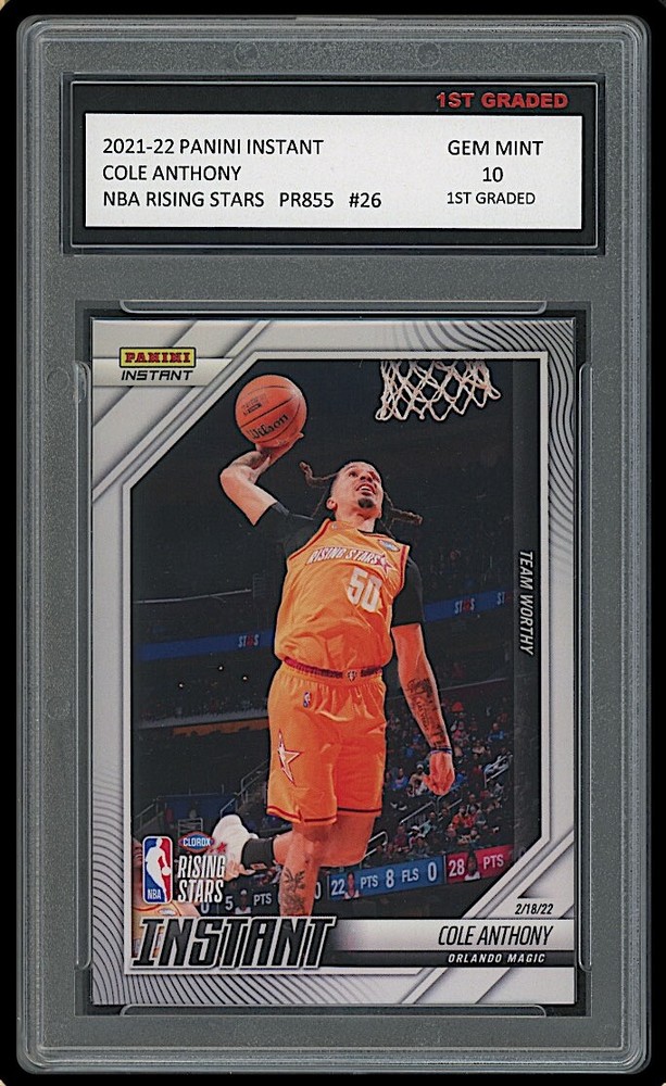 COLE ANTHONY 2021-22 PANINI INSTANT RISING STARS 1ST GRADED 10 CARD #25 MAGIC