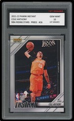 COLE ANTHONY 2021-22 PANINI INSTANT RISING STARS 1ST GRADED 10 CARD #25 MAGIC