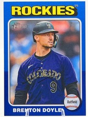 Brenton Doyle Dark Blue Bordered 2024 Topps Heritage High Number #643 Rockies