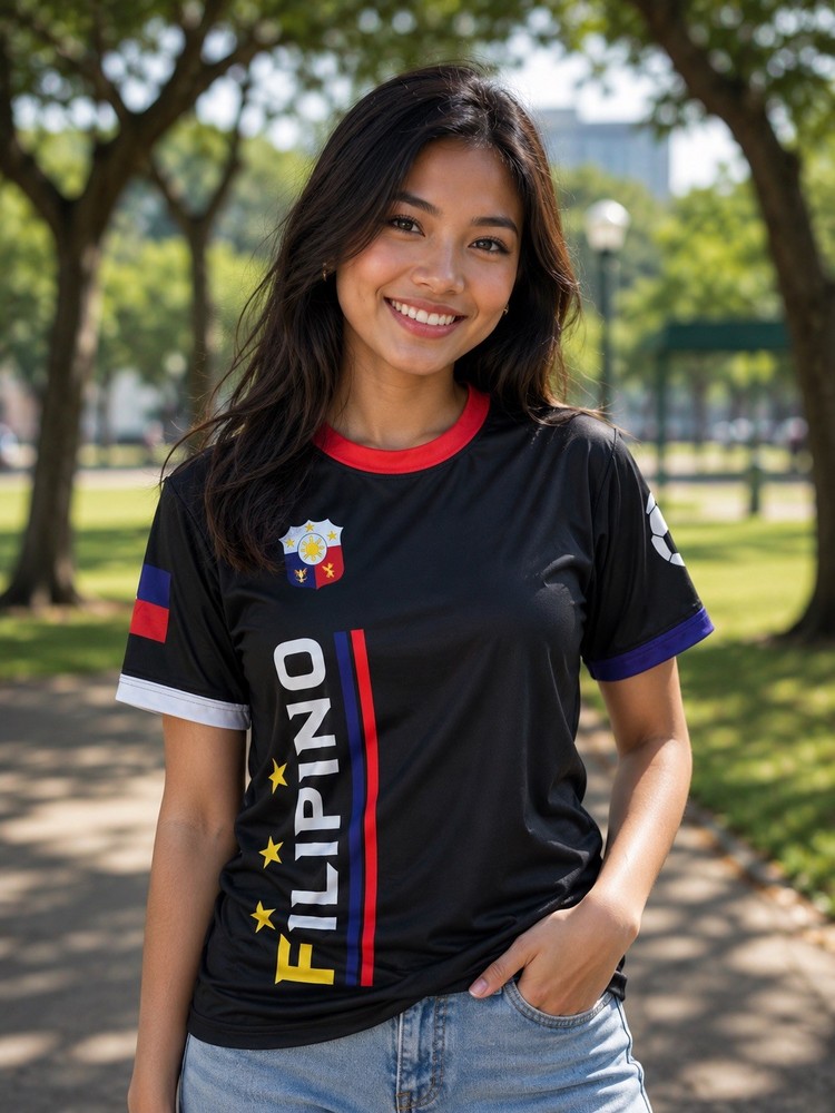 Filipino Black Soccer Jersey. Philippines Pilipinas Pinoy. Adult Small Size NWOT