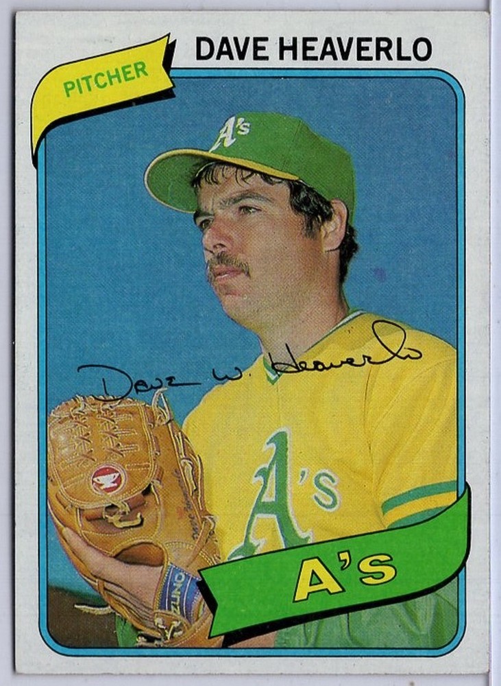 1980 Topps #177 Dave Heaverlo in EXMT Condition Athletics