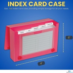 1Intheoffice 4X6 Index Card Holder Poly Index Card Case/Box Assorted Colors 5