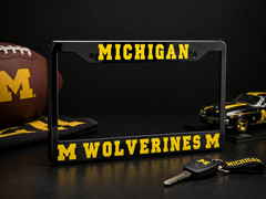 Michigan Wolverines License Plate Frame Cover – Black – EliteAuto3K