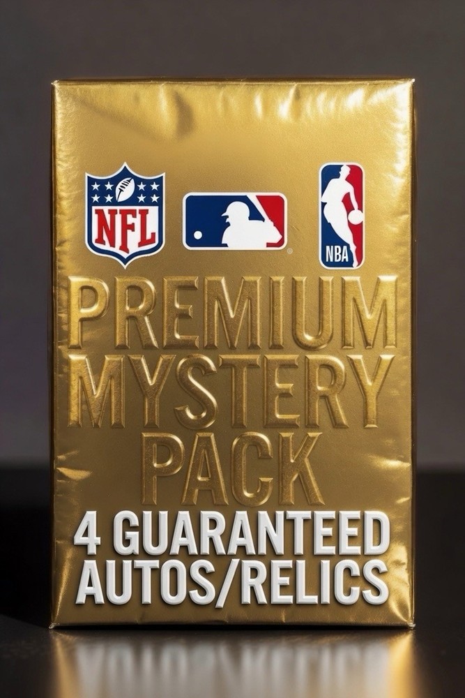 NFL MLB NBA 10 Card Pack with 4 Guaranteed Autographs or Relics plus #’d RC’s