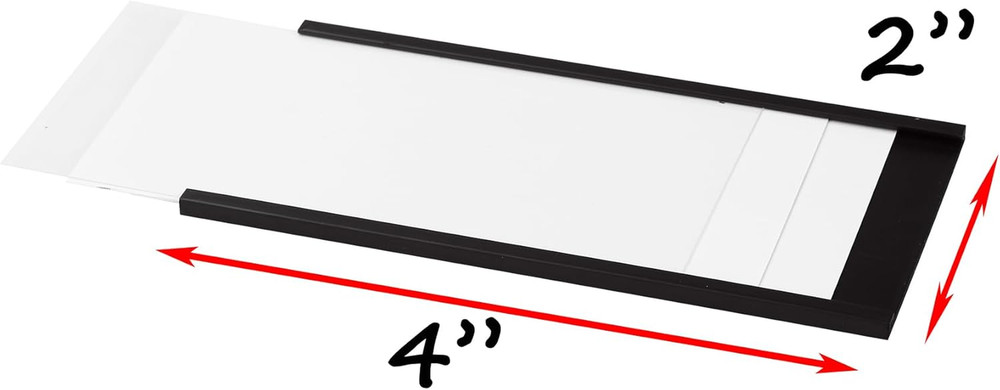 Magnetic Label Holders 2 » X 4 » 70 Pack with Paper Inserts and Clear Plastic…