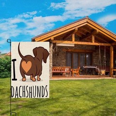 EMMTEEY Dachshund Art Garden Flag Double Sided Burlap 12.5X18, Multi 3