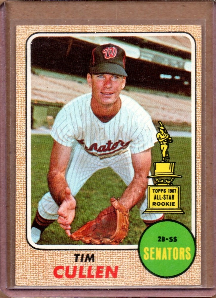 1968 TOPPS TIM CULLEN #209 (EX OR BETTER) CREASE FREE