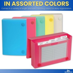 1Intheoffice 4X6 Index Card Holder Poly Index Card Case/Box Assorted Colors 5