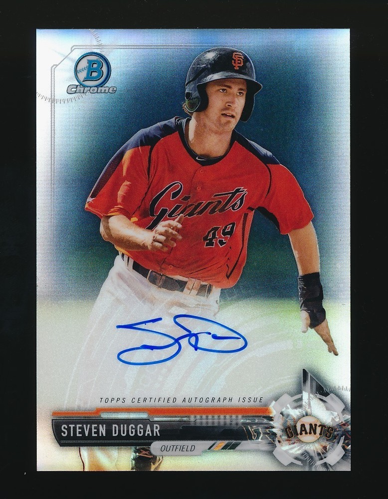 2017 Bowman Chrome Prospect Auto Refractor Steven Duggar #/499 Giants #CPA-SD